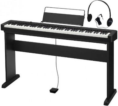Casio Ηλεκτρικό Stage Πιάνο CDP-S110 Headphones / Stand Set με 88 Βαρυκεντρισμένα Πλήκτρα και Σύνδεση με Ακουστικά και Υπολογιστή Black