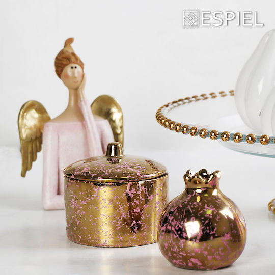 Espiel Ceramic Vase Gold - Pink Diameter 10xHeight 10.5cm
