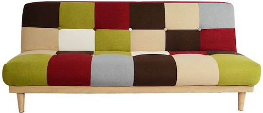 Three-Seater Couch Bed with Storage Space Mixed Color 187x80x75 cm