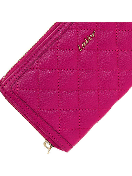 Large Leather Women's Wallet Classic with RFID Fuchsia
