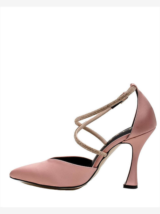 Дамски сатенени помпи ZAKRO COLLECTION 83168 DUSTY PINK ROZ