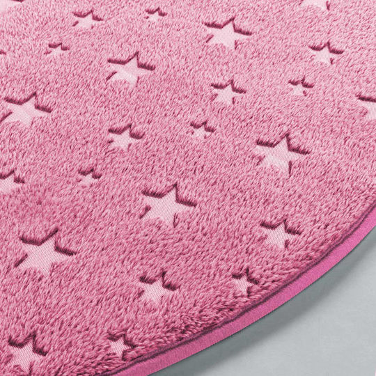 Kids Synthetic Rug Fluorescent Stars Round 90cm
