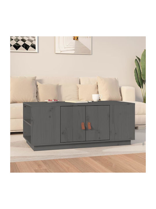 Rechteckig Couchtisch aus Massivholz Gray L100xB50xH41cm