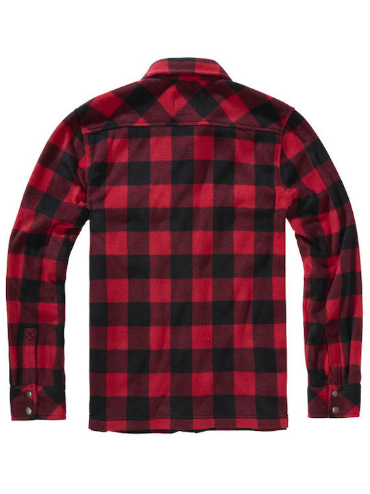 Brandit Men's Shirt Long Sleeve Checked Red