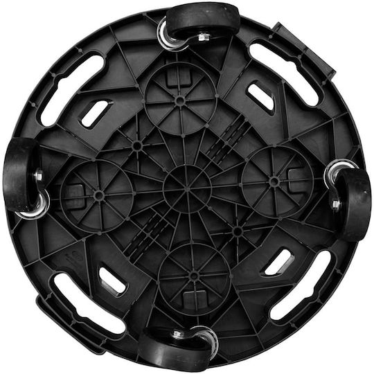 vidaXL Black Plastic Plant Stands Wheeled 40x40cm 2 Pieces