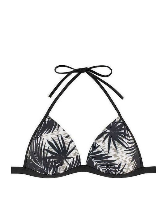 Bako Bikini Τριγωνάκι με Ενίσχυση Floral Μαύρο