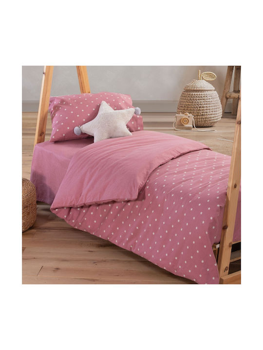 Nef-Nef Homeware Sheet Set Single Cotton Precious Pink 160x260cm 3pcs