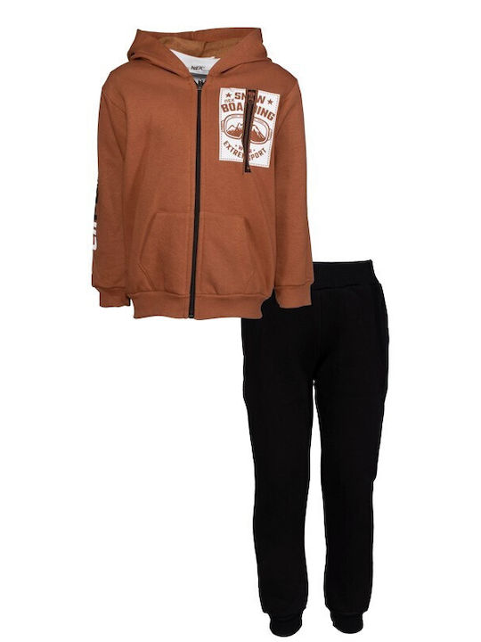 Nek Kids Wear Kids Sweatpants Set Brown 3pcs