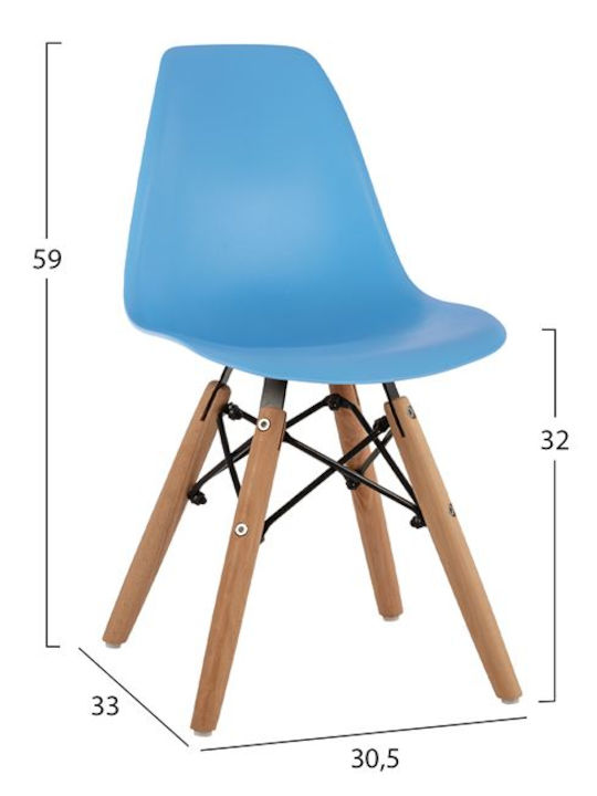 Kinderstühle Twist Kid Blau 30.5x33x59cm 4Stück