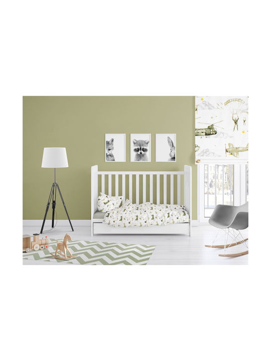 Dimcol Airforce Baby Sheet Crib Cotton Fitted 196 White-Khaki 70x140cm 31112019011