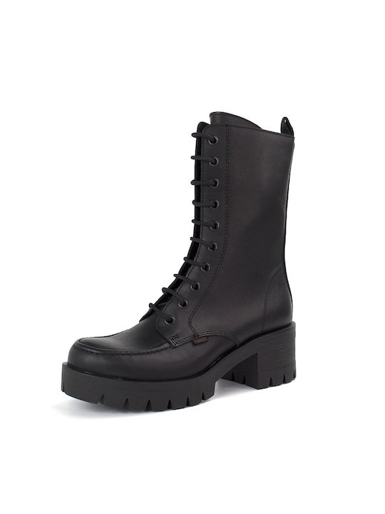 Leder Damen Knöchelstiefel Schwarz