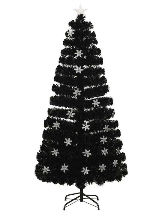 Christmas Black Tree with Metallic Base and LED Lighting H150cm