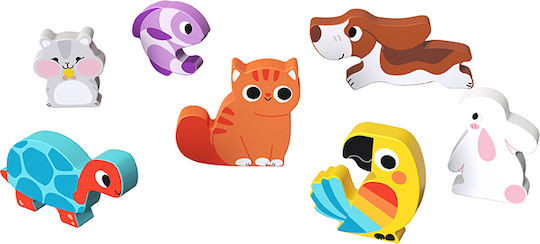 Wooden Kids Peg Puzzle Pets Pets for 1+ Years 7pcs Tooky Toys