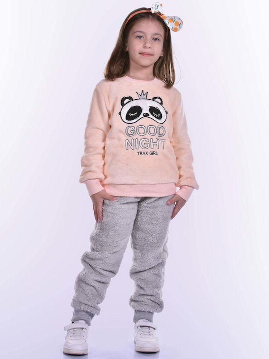 Trax Set Top & Bottom Kids Winter Pyjamas Pink