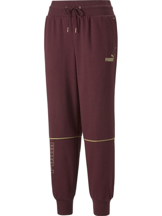 Power Deco Glam Jogginghose Jogger Burgundisch