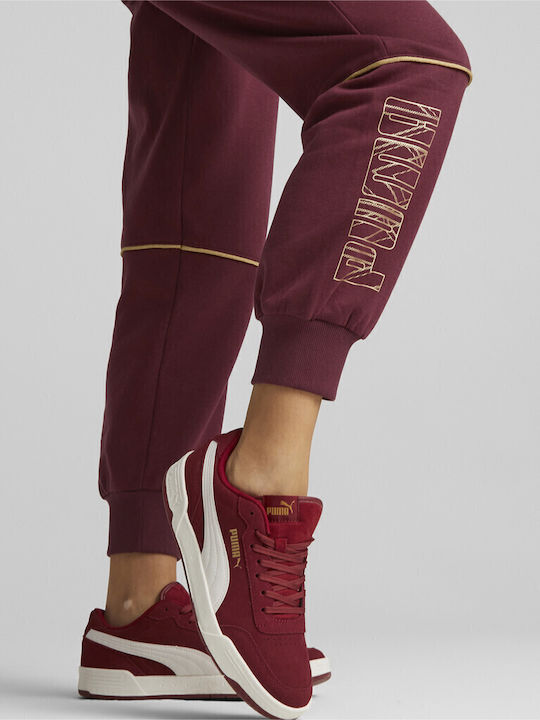 Power Deco Glam Jogginghose Jogger Burgundisch