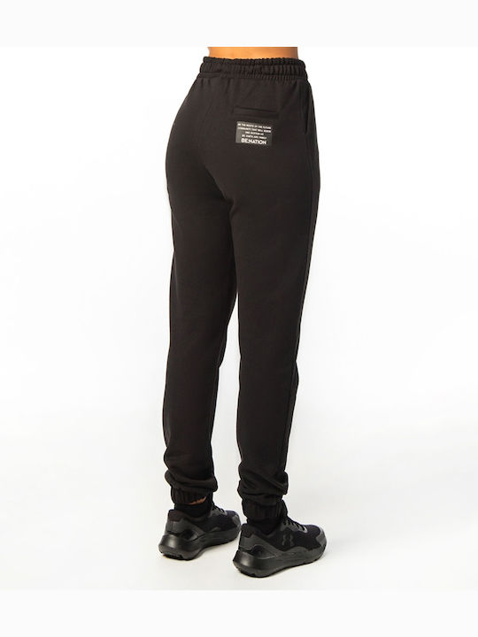 Hohe Taille Jogginghose Jogger Schwarz