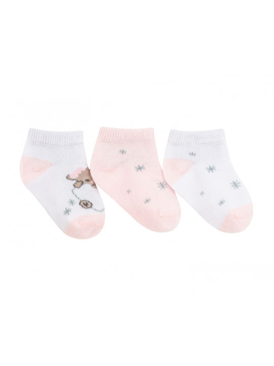 Kikka Boo Girls 3 Pack Ankle Socks Pink