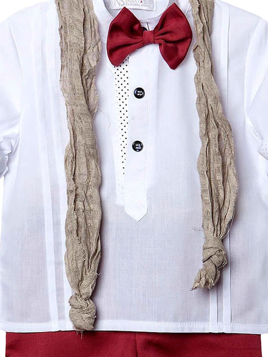 Nst Nastasia Wendell Berry Costum Roșu De Botez 3 Bucăți