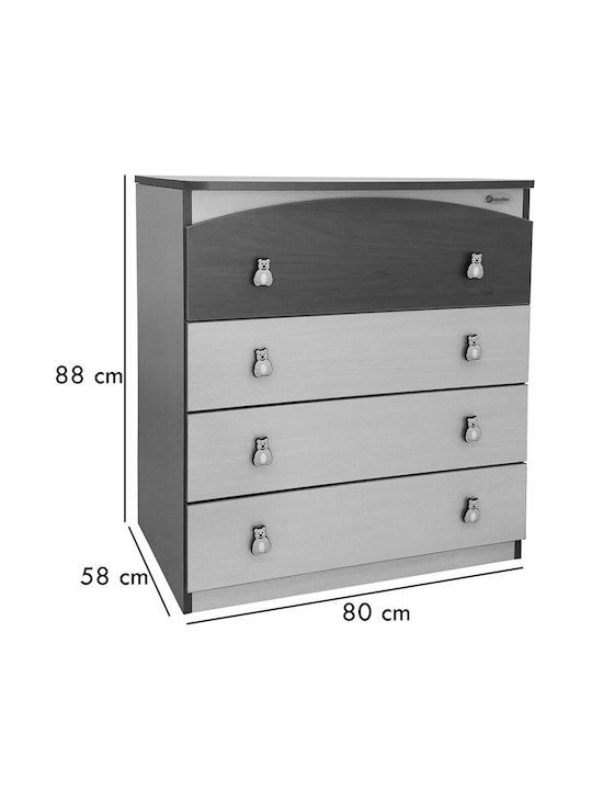Beboulino Perseus Nursery Furniture Set with Bed & Nursery Drawer Brown / Beige