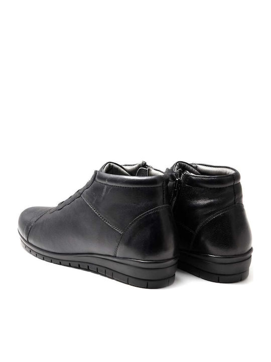 TC2246 Leder Stiefeletten Damen Schwarz