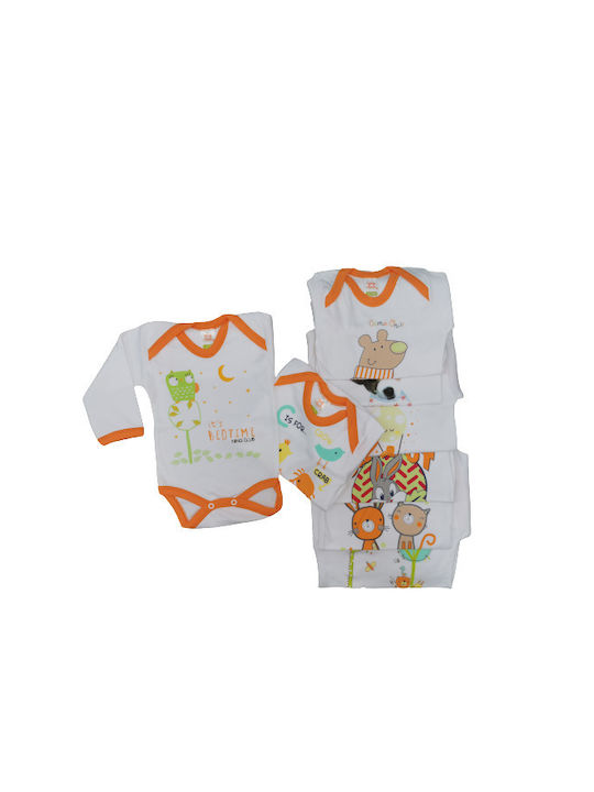 Nina Club Giraffe Baby Bodysuit Underwear Set Long-Sleeved Orange