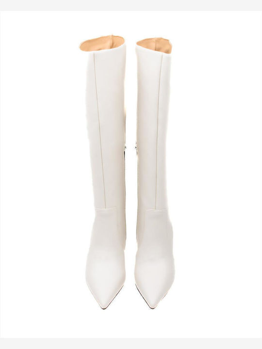 Γυναικείες Μπότες με Ψηλό Τακούνι Off White