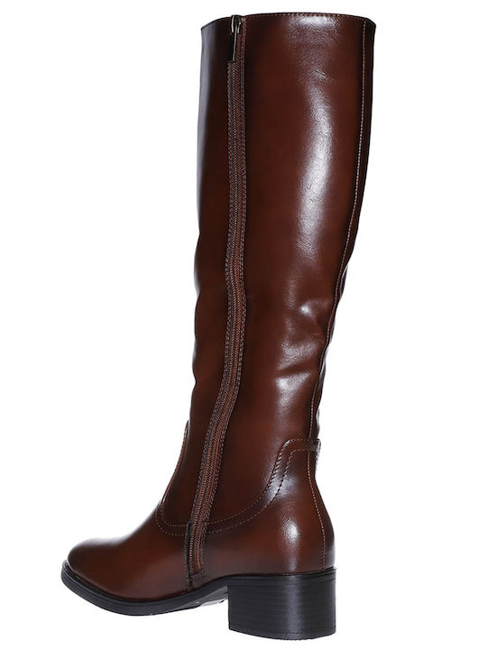 Leder Damenstiefel Camel