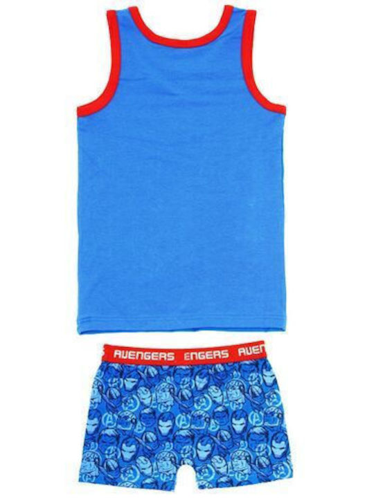 Arditex Kinder Set Boxershorts mit Unterhemd Blau 2Stück