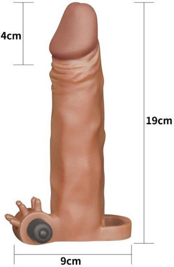 Lovetoy Pleasure X Tender Series Προέκταση Πέους με Δόνηση Brown 18.5cm