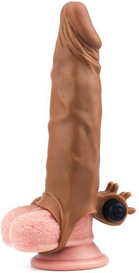 Lovetoy Pleasure X Tender Series Προέκταση Πέους με Δόνηση Brown 18.5cm