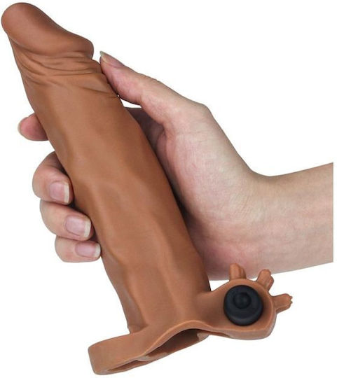 Lovetoy Pleasure X Tender Series Προέκταση Πέους με Δόνηση Brown 18.5cm
