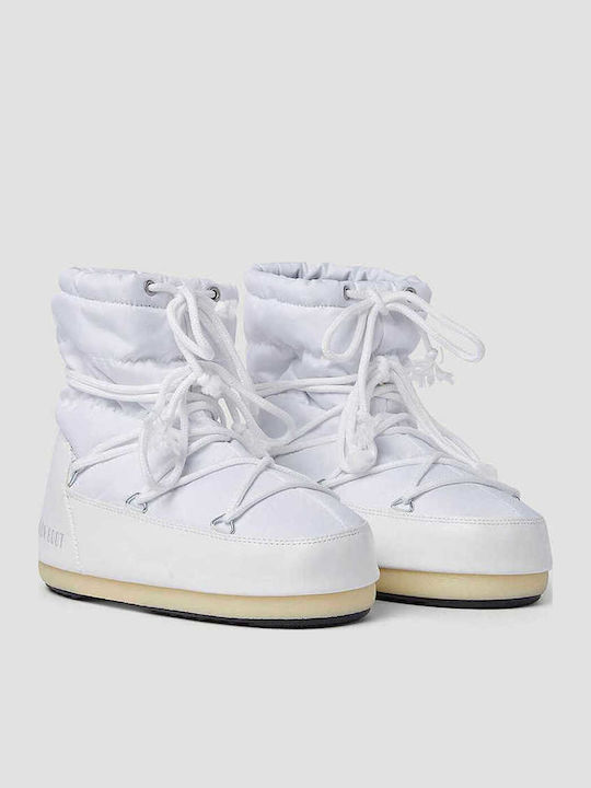 Light Low Nylon Γυναικείες Μπότες Χιονιού Λευκές