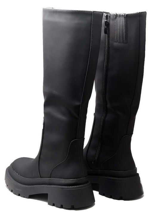 Synthetic Leather Women's Boots Black
