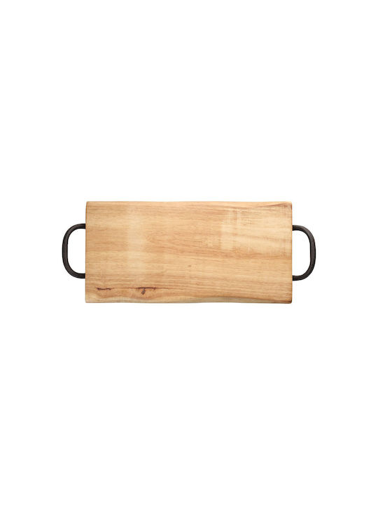 T&G Hevea Wooden Serving Platter with Handle 40x20x2.5cm