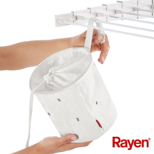 Rayen Καλάθι για Μανταλάκια 15x15x18cm Λευκό