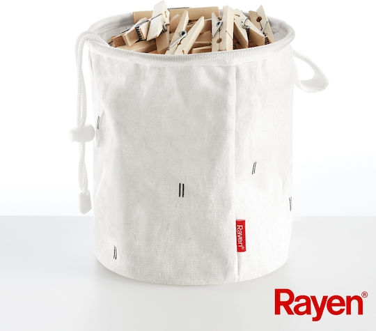 Rayen Καλάθι για Μανταλάκια 15x15x18cm Λευκό