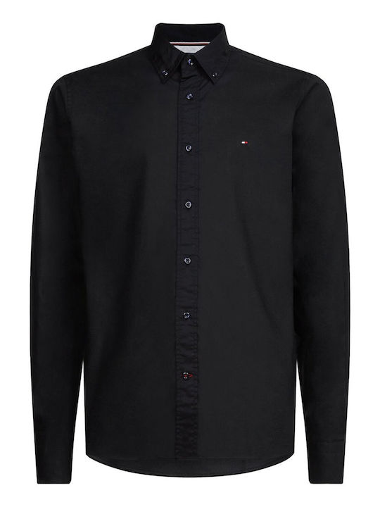Long-sleeved Cotton Shirt Black
