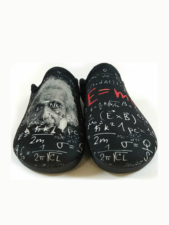 Einstein Ανδρικές Παντόφλες Μαύρες