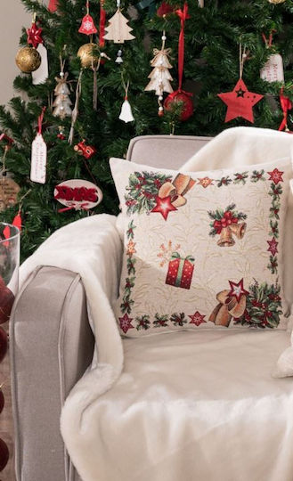 Teoran Christmas Decorative Square Pillowcase Vienna Multicolored 45x45cm (Μiscellaneous Designs)
