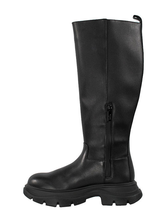 Luna II Leder Damenstiefel Schwarz