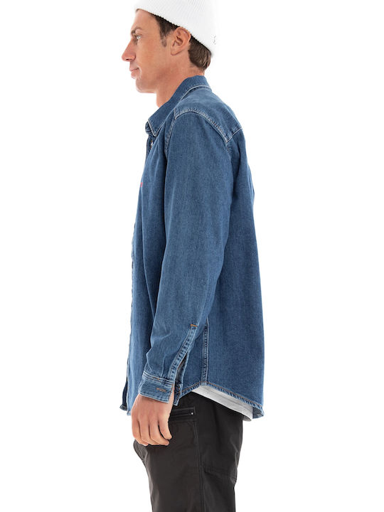 D-simply Μακρυμάνικo Τζιν Πουκάμισο Stonewashed