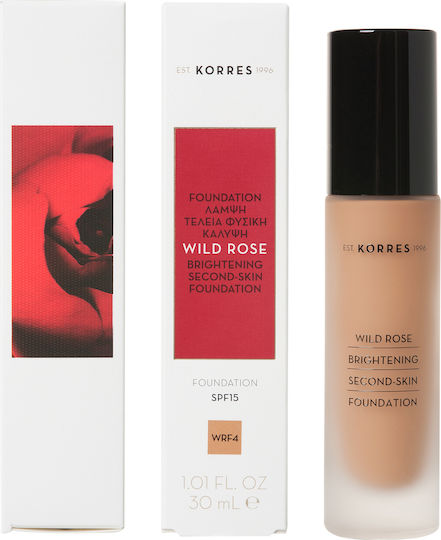 Korres Wild Rose Brightening Second-Skin Liquid Make Up SPF15 WRF4 30ml