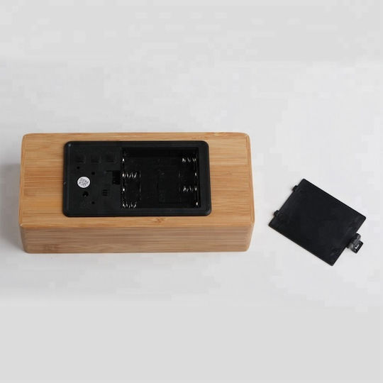 Factory Ceas De Masă Digital Led Din Plastic Cu Ceas Deșteptător Maro
