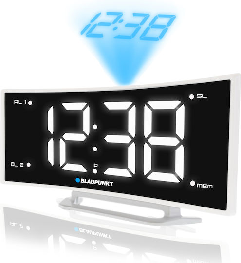 Blaupunkt CRP7WH Tischuhr Digital mit Wecker, Tischradio und Kabellosem Aufladen