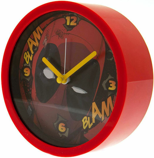 Pyramid International Deadpool Blam Blam Tabletop Clock with Indicators Plastic with Alarm Clock Red GP85893