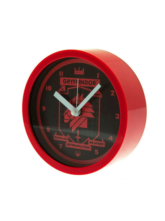 Pyramid International Harry Potter Gryffindor Brutalist Tabletop Clock with Indicators Plastic with Alarm Clock Red GP85888