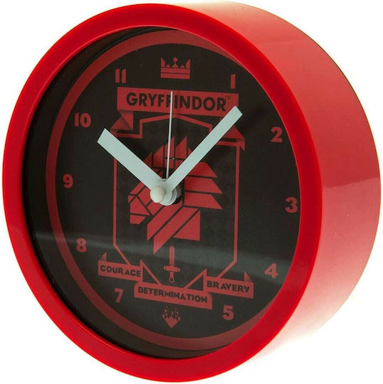 Pyramid International Harry Potter Gryffindor Brutalist Tabletop Clock with Indicators Plastic with Alarm Clock Red GP85888