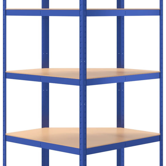 vidaXL Corner Dexion Shelf Galvanized 75x75x180cm with 5 Shelves Total Load Capacity 875kg