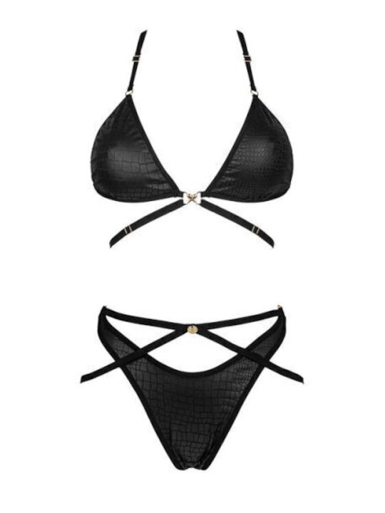 Cobra Nive Set Set Bikini Τριγωνάκι & String Animal Print Μαύρο